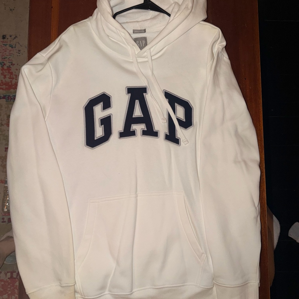GAP White Hoodie with Black Logo